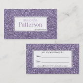 Glitzer - lila Visitenkarten Terminkarte (Vorne/Hinten)