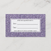 Glitzer - lila Visitenkarten Terminkarte (Rückseite)