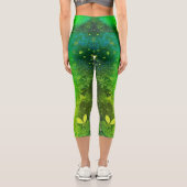 Glitzer Lime Green Capri Leggings (Rückseite)
