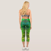 Glitzer Lime Green Capri Leggings (Rückseite)