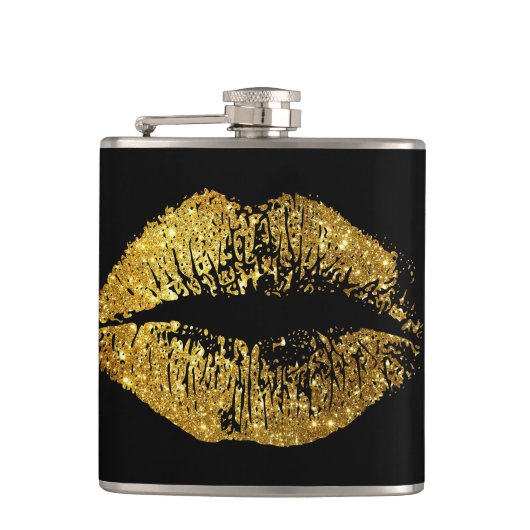 Glitzer Lippen Flachmann (Vorderseite)