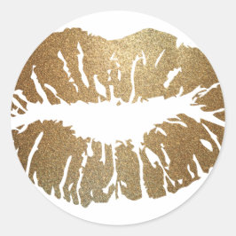 Glitzer Lippen, Luxus-Stil Runder Aufkleber