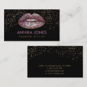 Glitzer-Lippen - Make-upkünstler Visitenkarte (Vorne/Hinten)