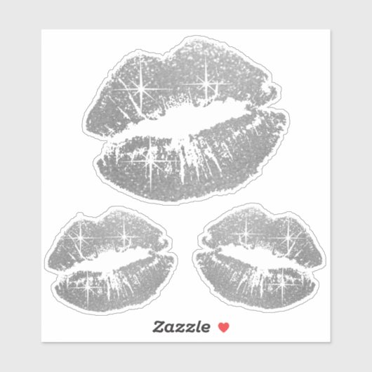 Glitzer Lips - Kiss Cut Aufkleber (Blatt)