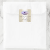Glitzer Lips Vielen Dank für Ihren Rabatt-Code Gol Quadratischer Aufkleber (Tasche)