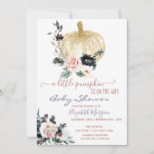 Glitzer Little Pumpkin Blume, Dotted Baby Dusche Einladung (Vorderseite)