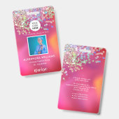 Glitzer-Logo-Vorlage Mitarbeiter-Foto Nurse-ID Ausweis (Vorder- & Rückseite)