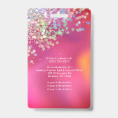 Glitzer-Logo-Vorlage Mitarbeiter-Foto Nurse-ID Ausweis (Rückseite)