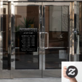 Glitzer | Logos und Geschäftszeiten | Decal Sign Fensteraufkleber (Büro Tür)