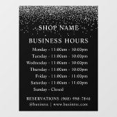 Glitzer | Logos und Geschäftszeiten | Decal Sign Fensteraufkleber (Blatt)