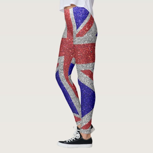 Glitzer London Flag UK Britische Mode Stilistisch Leggings (Links)