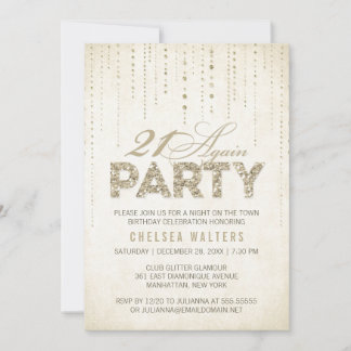 Glitzer Look 21 Party Einladung