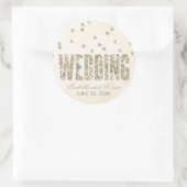 Glitzer Look Confetti Dots Hochzeit Runder Aufkleber (Tasche)