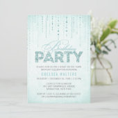 Glitzer Look Geburtstagsparty Einladung (Stehend Vorderseite)