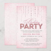 Glitzer Look Geburtstagsparty Einladung (Vorne/Hinten)