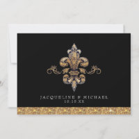 Glitzer Look Imitate Gold Schwarze Lilie