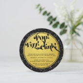 Glitzer Look Pop! Fizz! Clink! Silvester Einladung (Stehend Vorderseite)