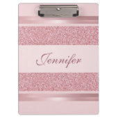Glitzer Look Rose Gold Colour Calligraphy Script Klemmbrett (Vorderseite)