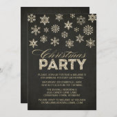 Glitzer Look Schneeflocken Weihnachten Party Einla Einladung (Vorne/Hinten)