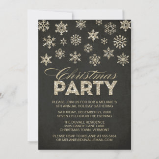 Glitzer Look Schneeflocken Weihnachten Party Einla Einladung