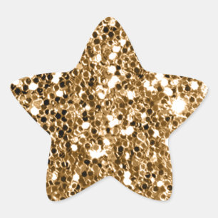 Glitzer Look Solid Gold Sparkle Stern-Aufkleber