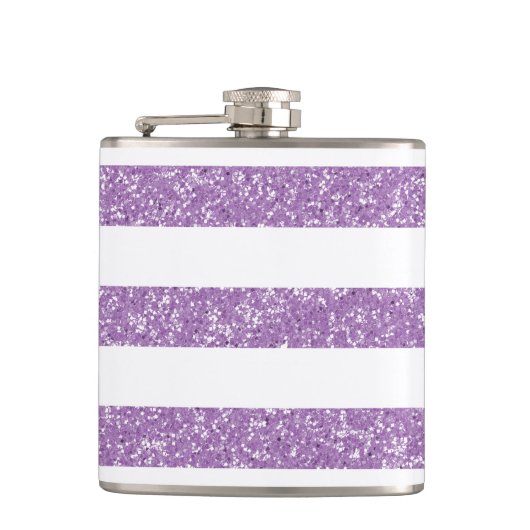 Glitzer-Look Stripes-Flasche Flachmann (Vorderseite)