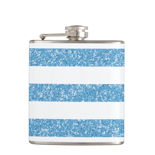 Glitzer-Look Stripes-Flasche Flachmann (Vorderseite)