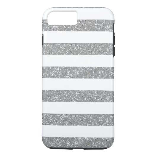 Glitzer Look Stripes iPhone 7 Plus Tough Case (Rückseite)