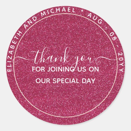 Glitzer Look Vielen Dank für Ihr GIFT JEDES EREIGN Runder Aufkleber (Vorderseite)