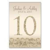 Glitzer Look Wedding Tischnummern-Table Card 10 Tischnummer (Rückseite)