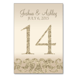 Glitzer Look Wedding Tischnummern-Table Card 14 Tischnummer
