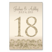 Glitzer Look Wedding Tischnummern-Table Card 18 Tischnummer (Vorderseite)