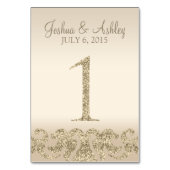 Glitzer Look Wedding Tischnummern-Table Card 1 Tischnummer (Vorderseite)
