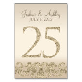 Glitzer Look Wedding Tischnummern-Table Card 25 Tischnummer (Rückseite)