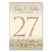 Glitzer Look Wedding Tischnummern-Table Card 27 Tischnummer (Rückseite)