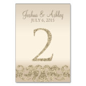 Glitzer Look Wedding Tischnummern-Table Card 2 Tischnummer (Vorderseite)