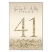 Glitzer Look Wedding Tischnummern-Table Card 41 Tischnummer (Vorderseite)