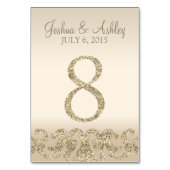 Glitzer Look Wedding Tischnummern-Table Card 8 Tischnummer (Vorderseite)