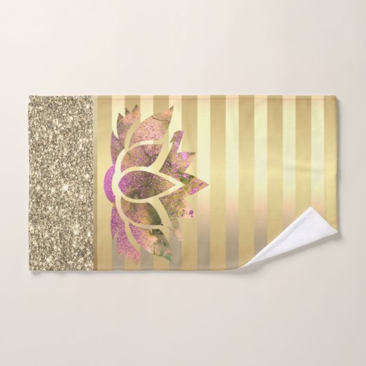 Glitzer Lotus Badhandtuch Set (Handtuch)