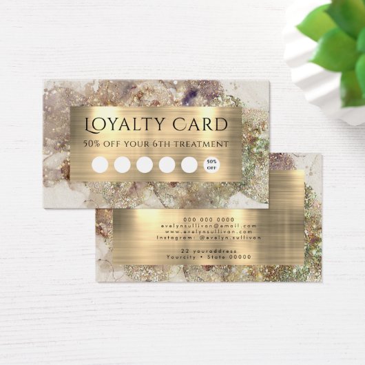 Glitzer Loyalty Card für Wasserfarbe und Fohlen (Schreibtisch)