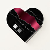 Glitzer-Mädchen aus schwarzburgundigem Marmor Notizblock (Rückseite)