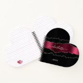 Glitzer-Mädchen aus schwarzburgundigem Marmor Notizblock (Innenseite)