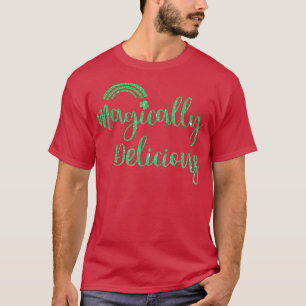 Glitzer Magisch Köstliches Regenbogen-Kleeblatt St T-Shirt