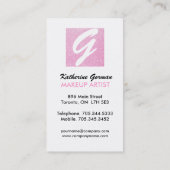 Glitzer-Make-upkünstler-Geschäfts-Karten Visitenkarte (Rückseite)