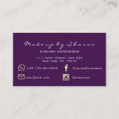 Glitzer Makeup Artist Blogger Lash Lila Pink Visitenkarte (Rückseite)