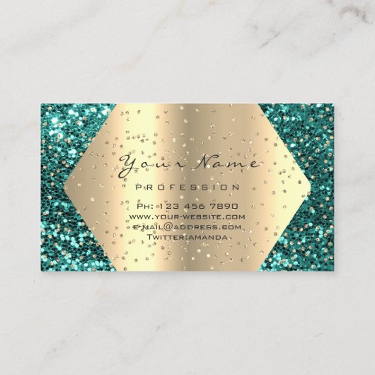 Glitzer Makeup Artist Lash Brow Ocean Rose Visitenkarte (Rückseite)