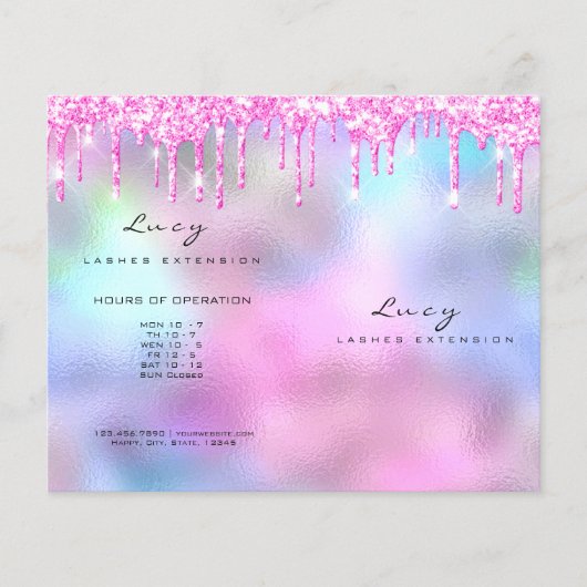 Glitzer Makeup Augenbrauen Packungsbeilage Rosa Flyer (Vorne)