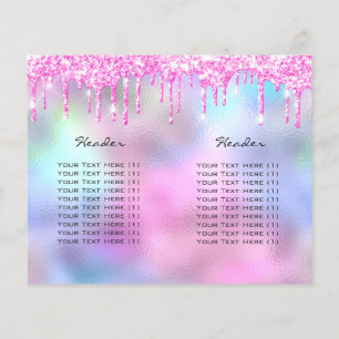 Glitzer Makeup Augenbrauen Packungsbeilage Rosa Flyer