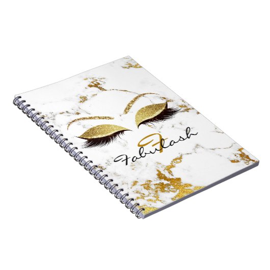 Glitzer Makeup Funkelnd Monogramm Weißes Gold Notizblock (Rechte Seite)