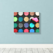 Glitzer Makeup Stretched Canvas Print Leinwanddruck (Insitu (Holzboden))
